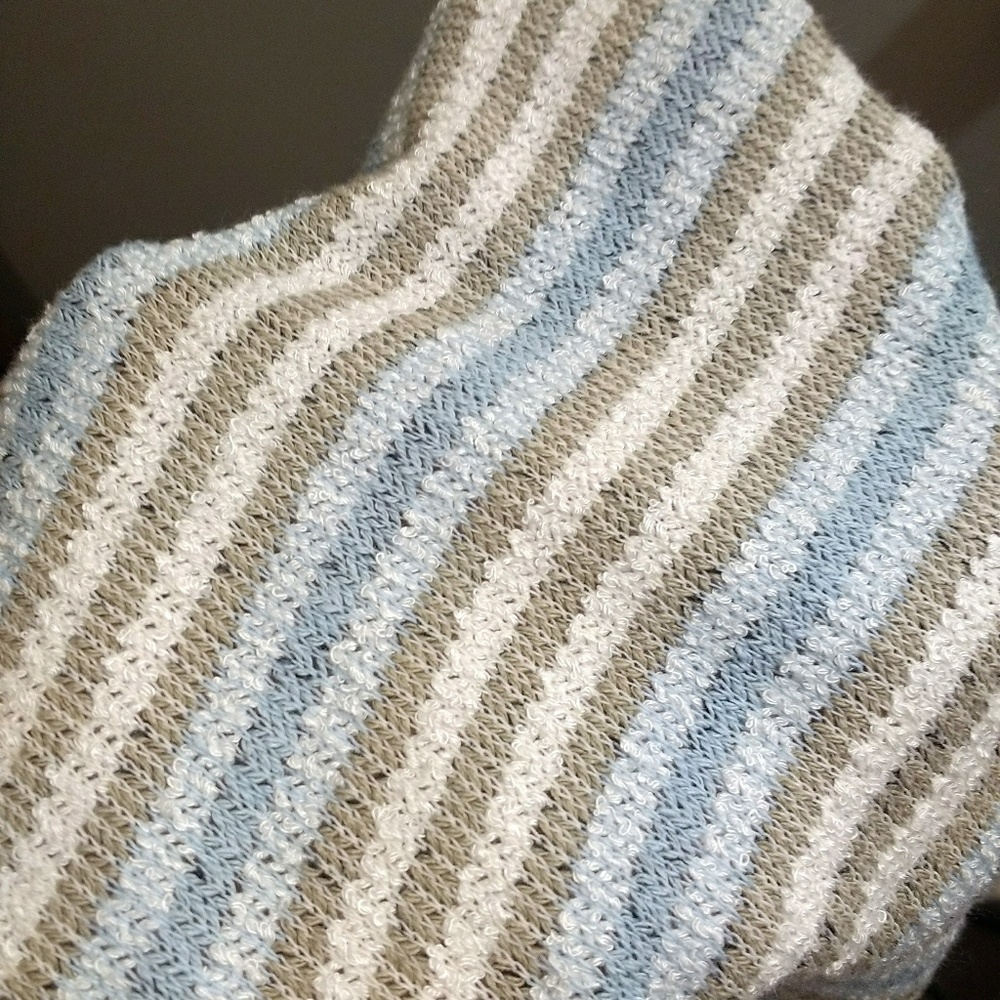 Zara Blue White Striped High Waist Knit Shorts - Picture 8 of 8